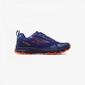 Tenis Para Trail Running Hi-Tec Gemini Hombre Azul Marino Naranjas | MX87-48