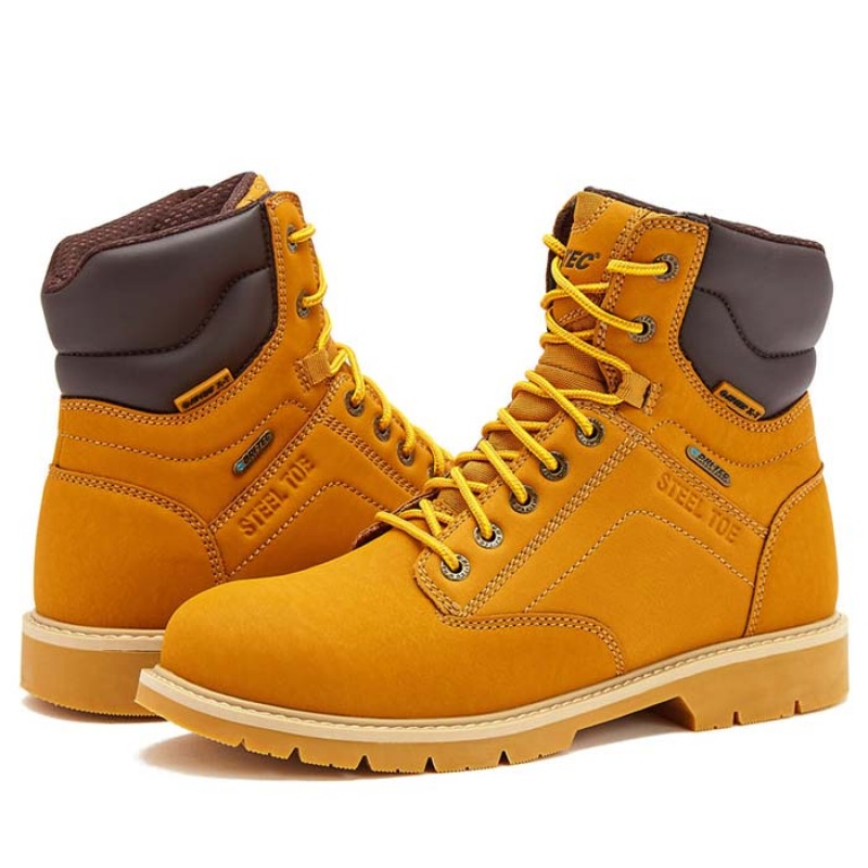 Botas De Trabajo Hi-Tec Axel 7 In Steel Puntera WP Hombre Tan | MX19-03