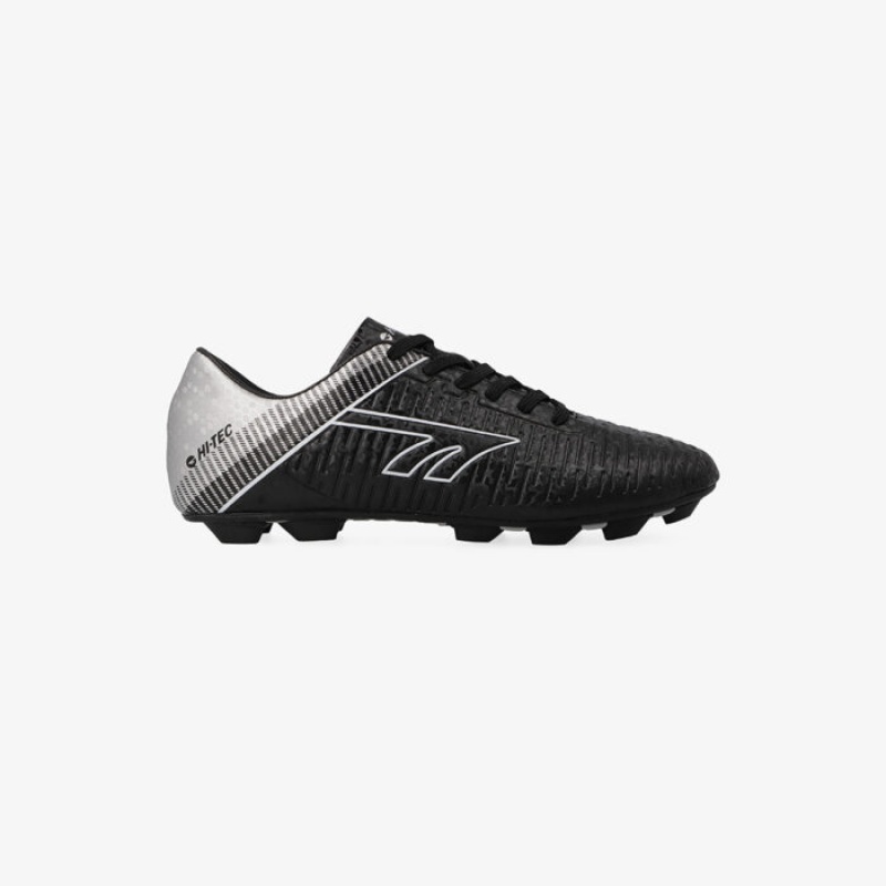 Botas Hi-Tec Attack Football Hombre Negros Plateados | MX05-23