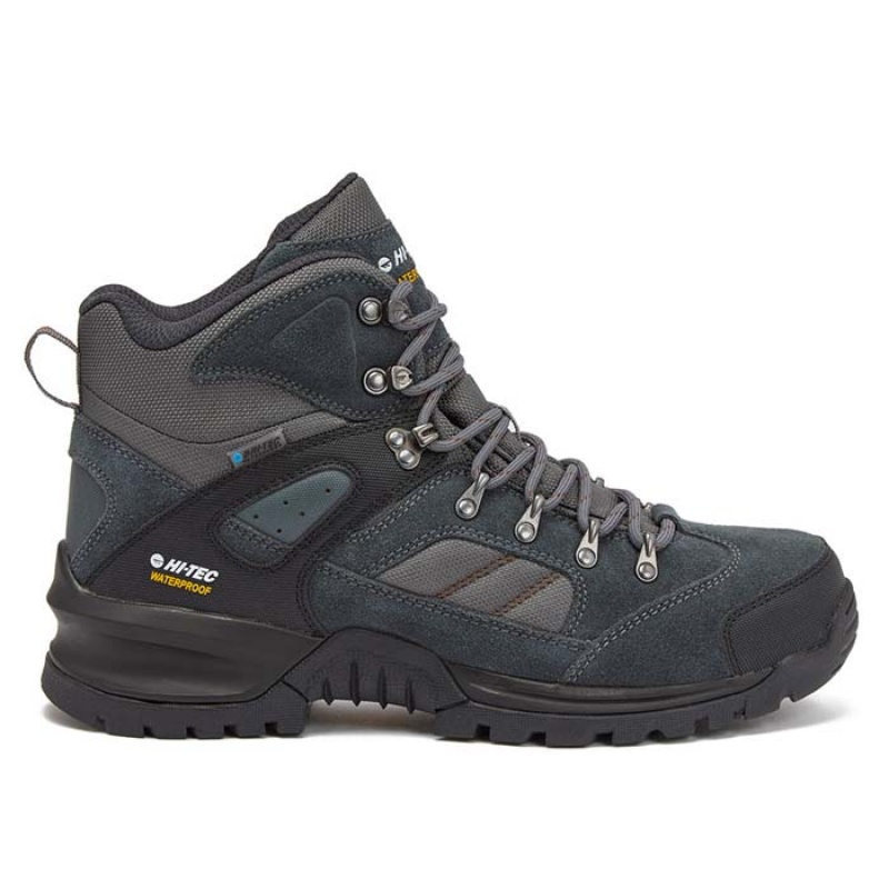 Botas Montaña Hi-Tec Black Rock Mid WP Hombre Grises | MX41-74