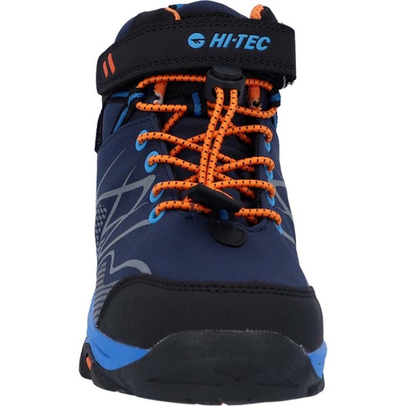 Botas Montaña Hi-Tec Blackout Mid Niños Azul Marino Naranjas | MX29-06