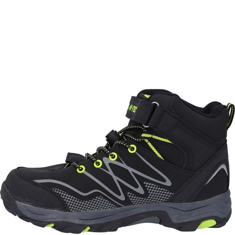 Botas Montaña Hi-Tec Blackout Mid Niños Negros | MX12-79