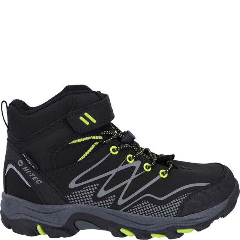 Botas Montaña Hi-Tec Blackout Mid Niños Negros | MX12-79