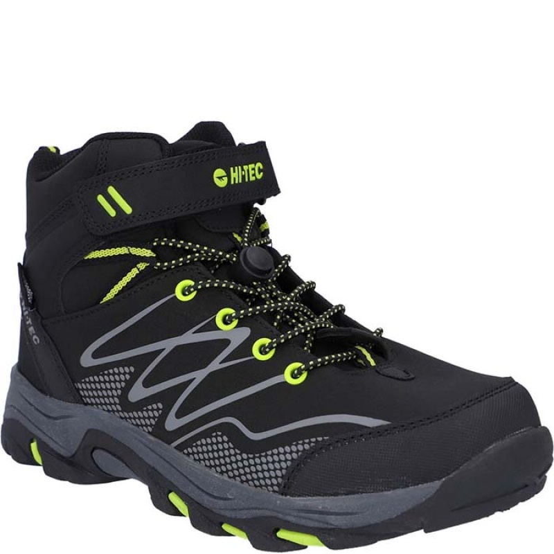 Botas Montaña Hi-Tec Blackout Mid Niños Negros | MX12-79