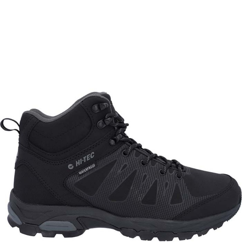 Botas Montaña Hi-Tec Raven Mid Hombre Negros | MX62-48