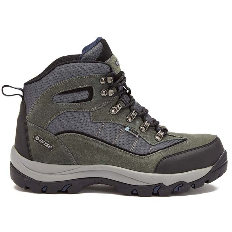 Botas Montaña Hi-Tec Skamania Mid WP Hombre Grises Azules | MX05-34