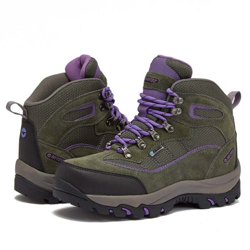 Botas Montaña Hi-Tec Skamania Mid WP Mujer Grises Morados | MX12-26