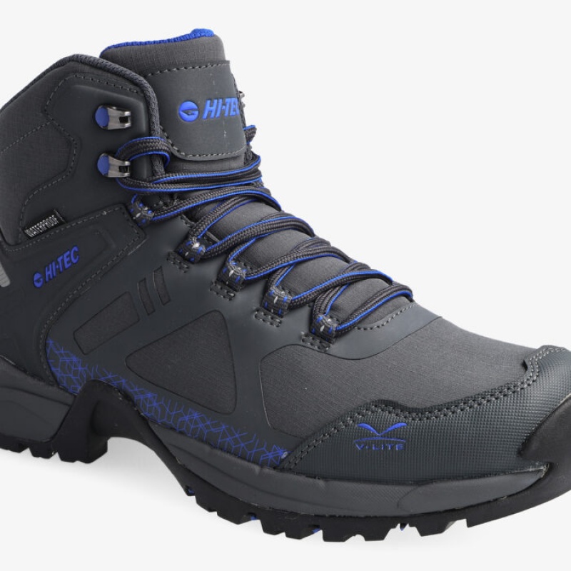 Botas Montaña Hi-Tec V-Lite Psych WP Hombre Negros Azules | MX67-57