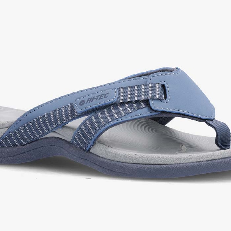 Sandalias Hi-Tec Anselia Tanga Mujer Grises Azules | MX67-68