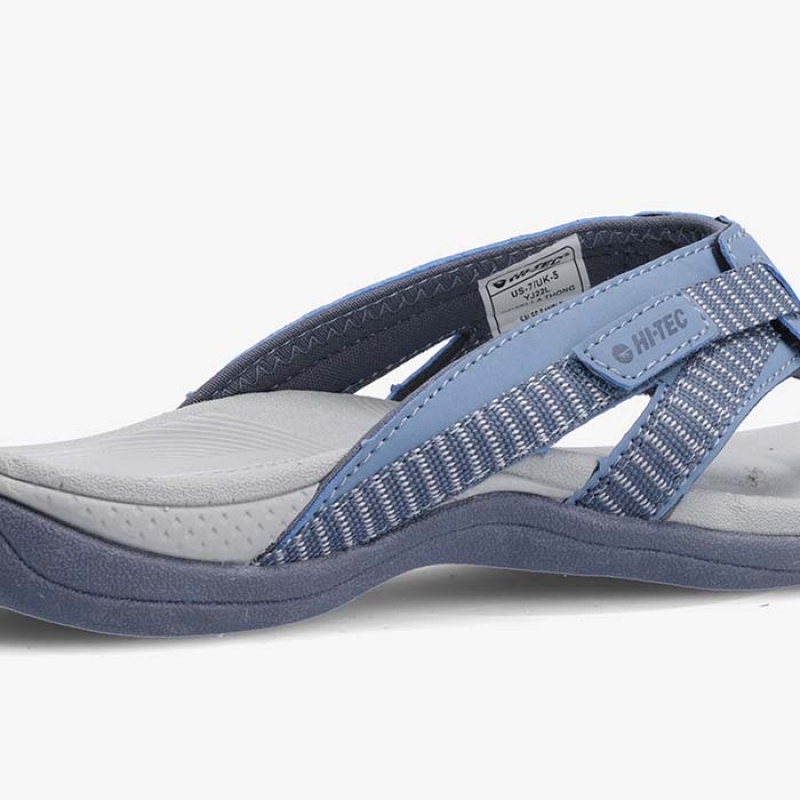 Sandalias Hi-Tec Anselia Tanga Mujer Grises Azules | MX67-68