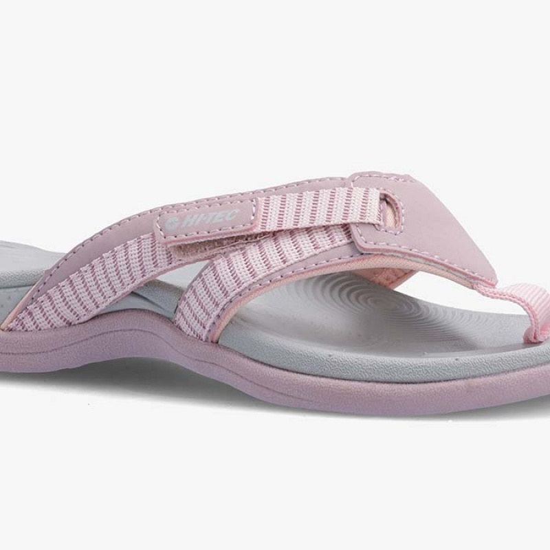 Sandalias Hi-Tec Anselia Tanga Mujer Grises Rosas | MX76-64