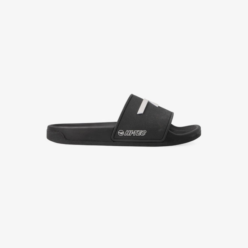 Sandalias Hi-Tec Core Chanclas Hombre Negros Blancos | MX51-51