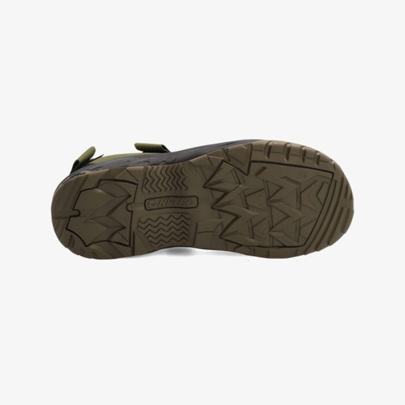 Sandalias Hi-Tec Okavango Hombre Verde Oliva Negros | MX94-68