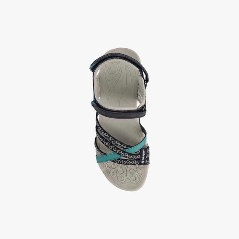 Sandalias Hi-Tec Savanna II Mujer Negros Verde Menta | MX03-73