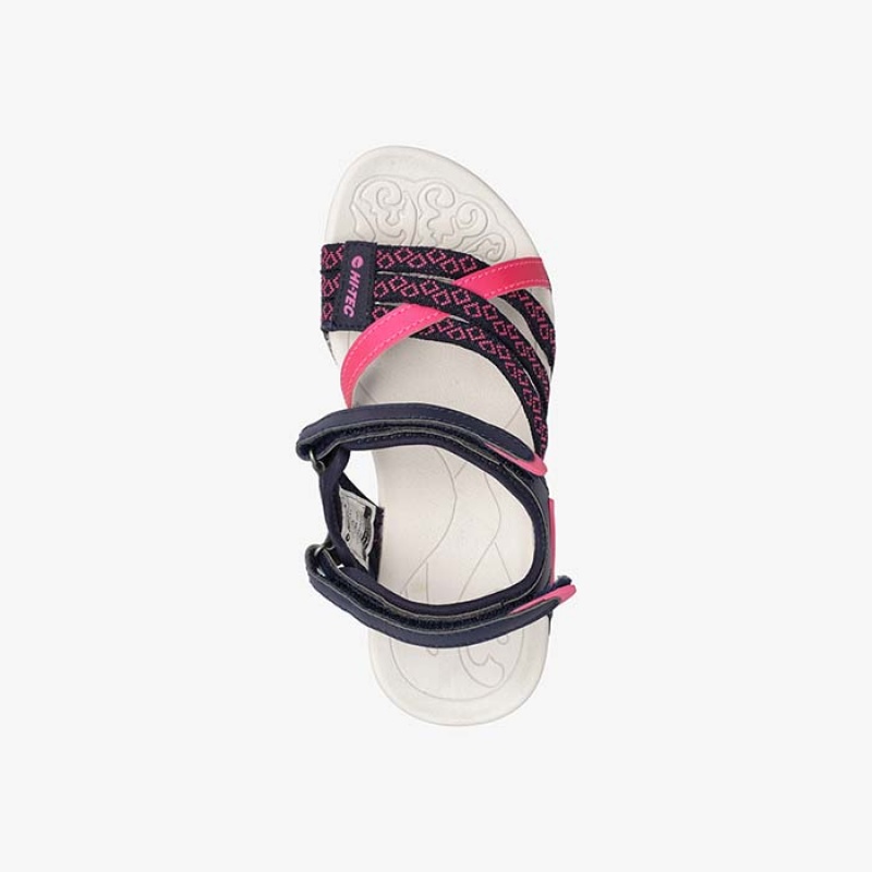 Sandalias Hi-Tec Savanna Niños Azul Marino Fucsia | MX93-49