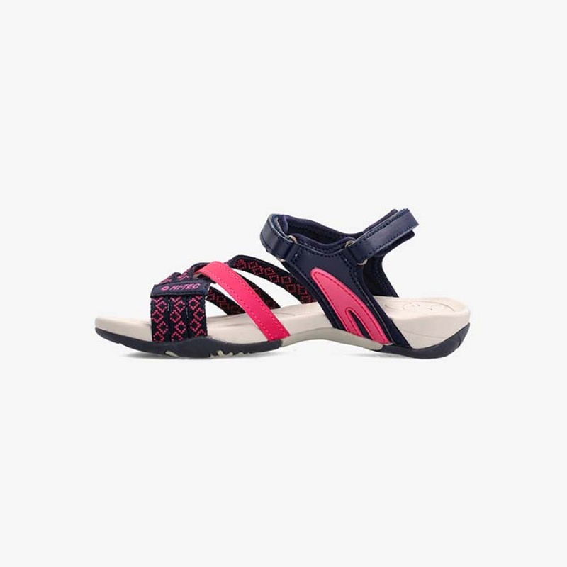 Sandalias Hi-Tec Savanna Niños Azul Marino Fucsia | MX93-49