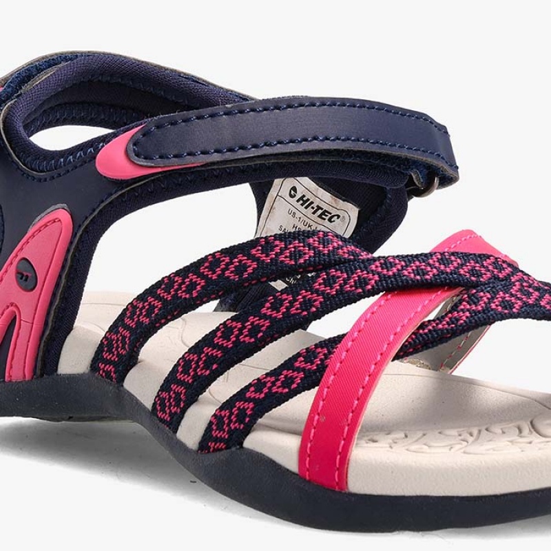 Sandalias Hi-Tec Savanna Niños Azul Marino Fucsia | MX93-49