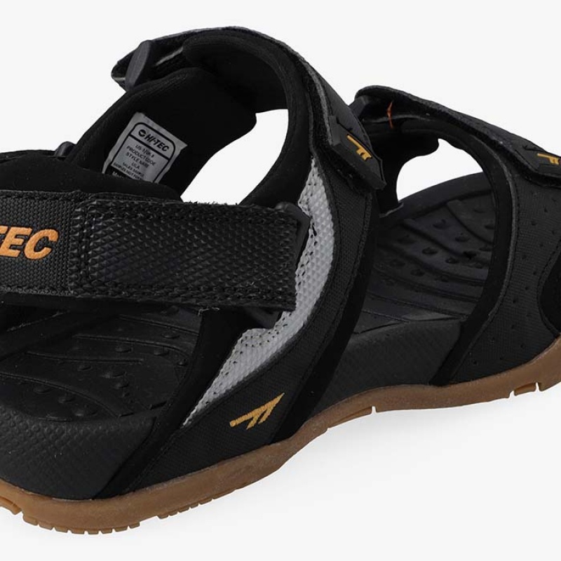 Sandalias Hi-Tec Ula Hombre Negros Dorados | MX82-29