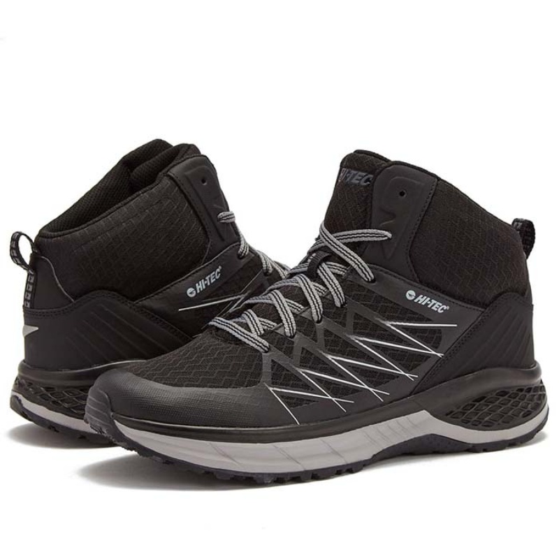 Tenis Para Trail Running Hi-Tec Destroyer Mid Hombre Negros | MX81-74