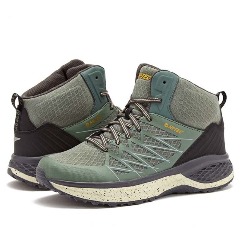 Tenis Para Trail Running Hi-Tec Destroyer Mid Hombre Verdes Oscuro | MX46-39