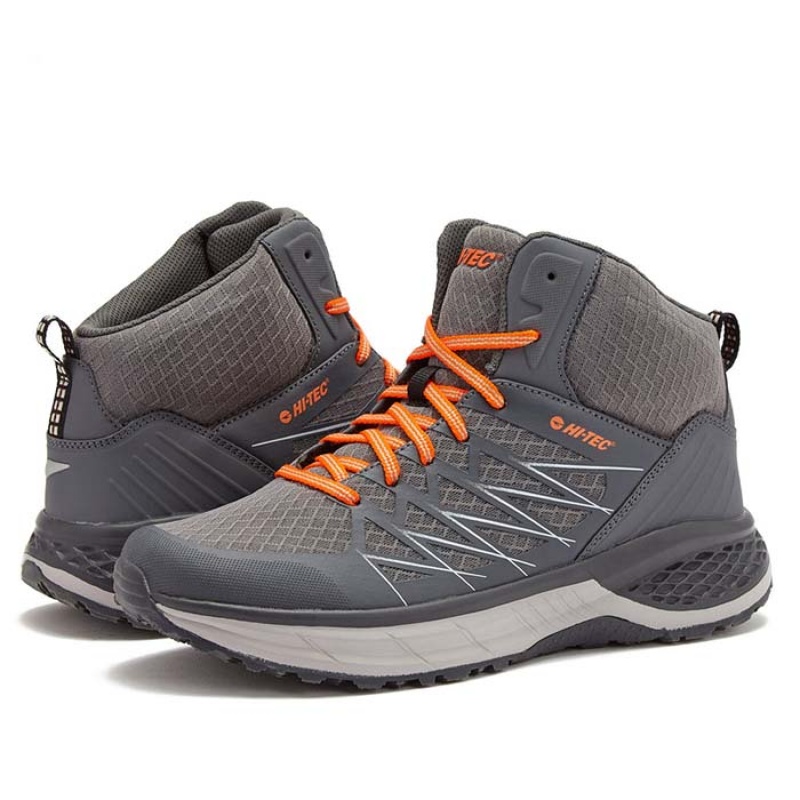 Tenis Para Trail Running Hi-Tec Destroyer Mid Hombre Grises Oscuro | MX75-95