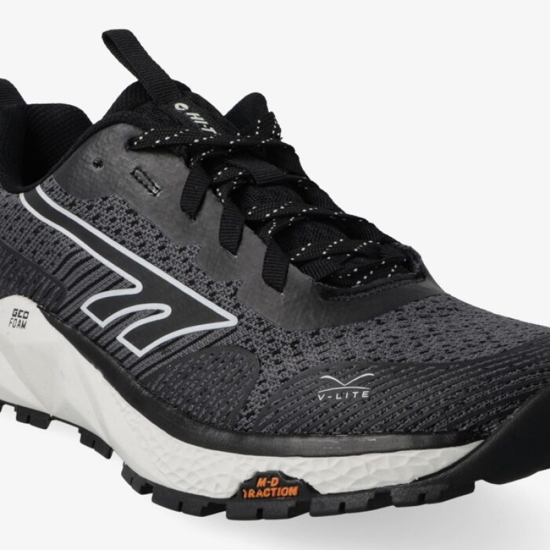 Tenis Para Trail Running Hi-Tec Geo-Nakuru Hombre Negros Blancos | MX74-16