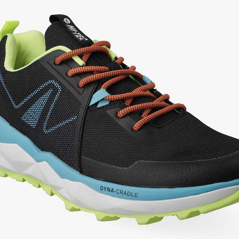 Tenis Para Trail Running Hi-Tec Geo-Trail Pro Hombre Negros Naranjas | MX10-01