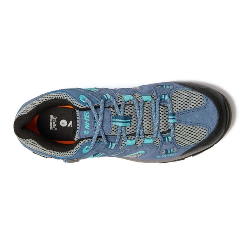 Tenis de Senderismo Hi-Tec Apex Lite Low WP Mujer Azules Claro Grises | MX96-04