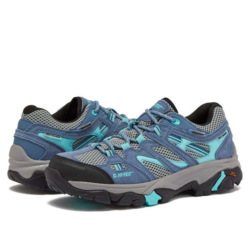 Tenis de Senderismo Hi-Tec Apex Lite Low WP Mujer Azules Claro Grises | MX96-04