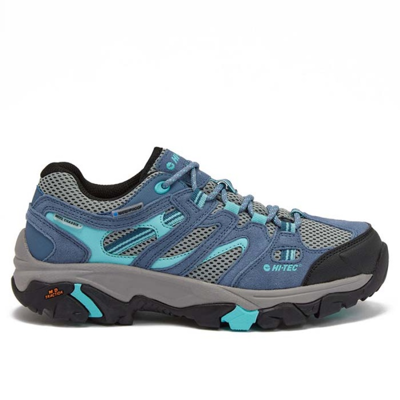 Tenis de Senderismo Hi-Tec Apex Lite Low WP Mujer Azules Claro Grises | MX96-04